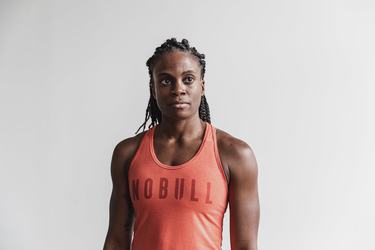 Nobull Racerback Women's Tank Tops Orange | Australia (YT5743)